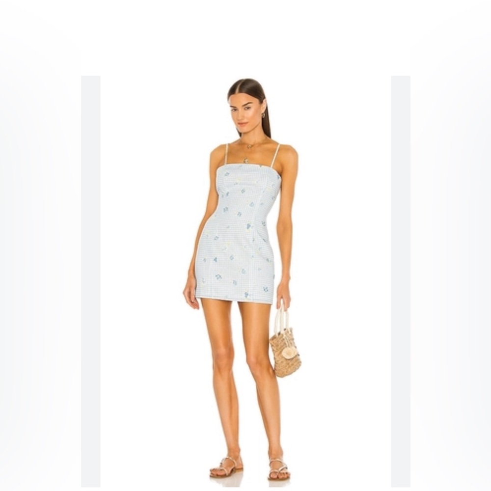 Majorelle Daze away mini dress in babie blue XS